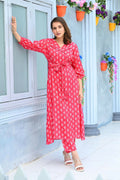 Jyoti Fashion Women's Pink Pure Muslin Heavy Digital Printed Kurta Pant Set