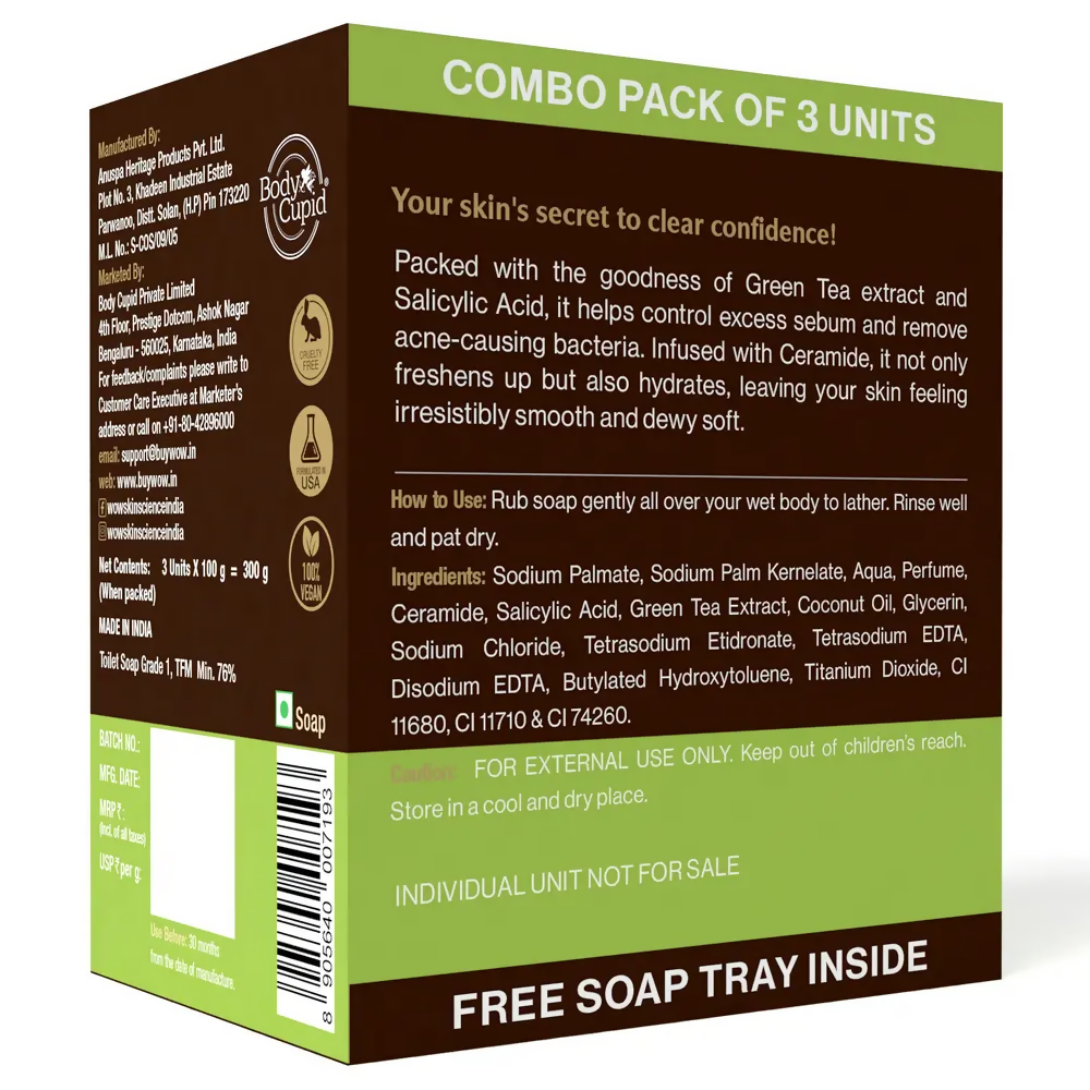 Wow Skin Science Green Tea & Ceramide Moisturizing Soap