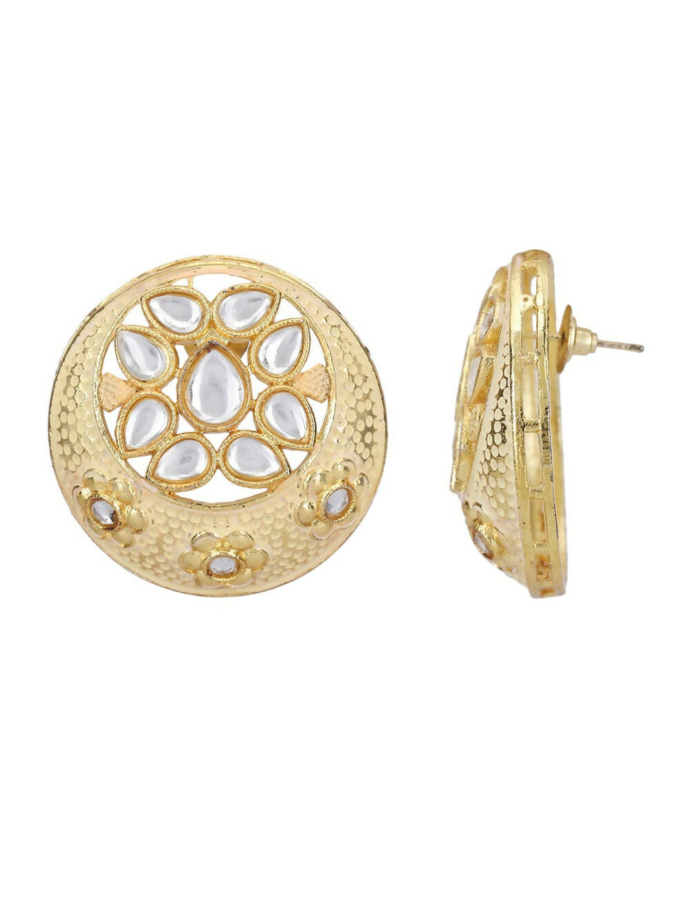 Joban Fashion Women Handcrafted Matte Gold Earrings