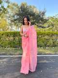 Vamsee Pink Organza Saree