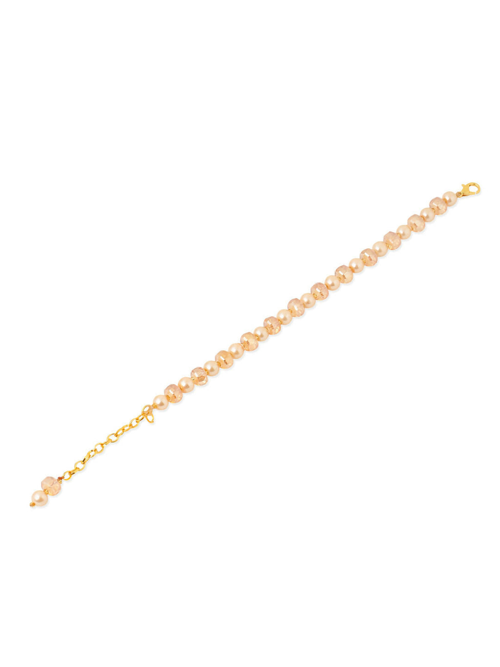 NVR Women Gold Toned Artificial Beads Wraparound Bracelet