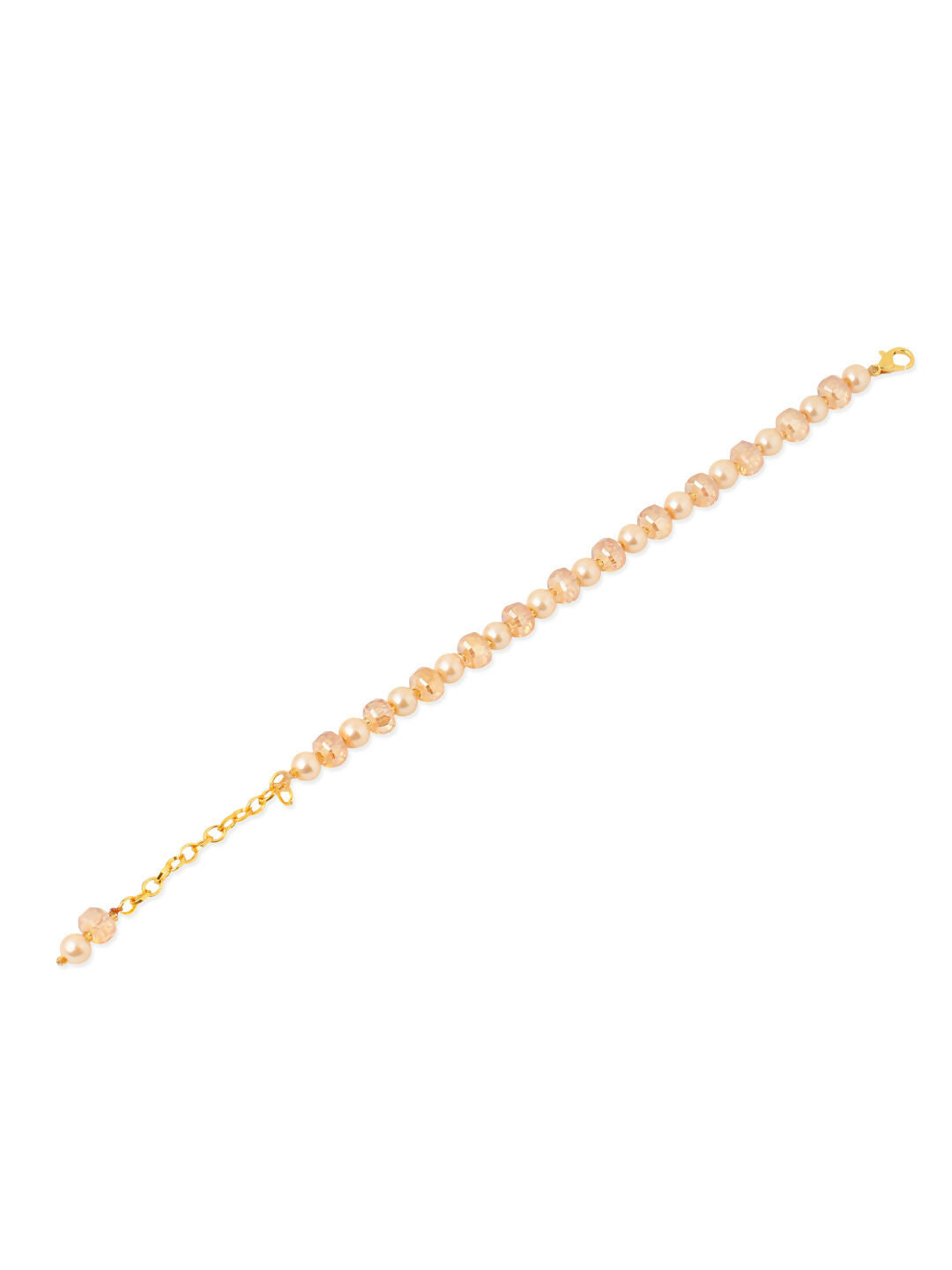 NVR Women Gold Toned Artificial Beads Wraparound Bracelet
