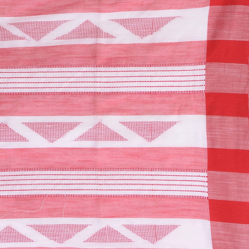 Piyari Fashion Handloom White Cotton Saree