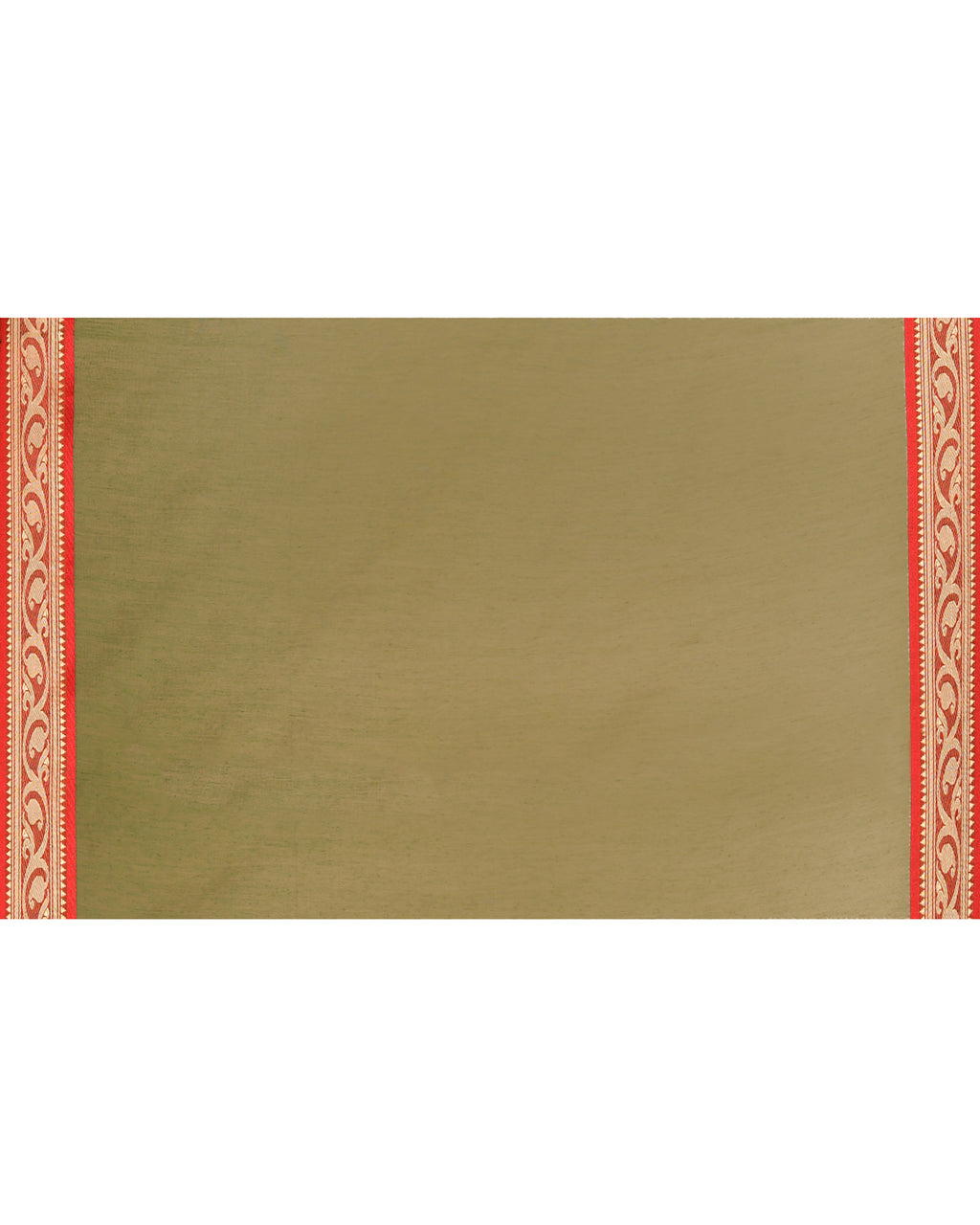 Piyari Fashion Women`s Cotton Silk Moss Green Handloom Saree With Blouse