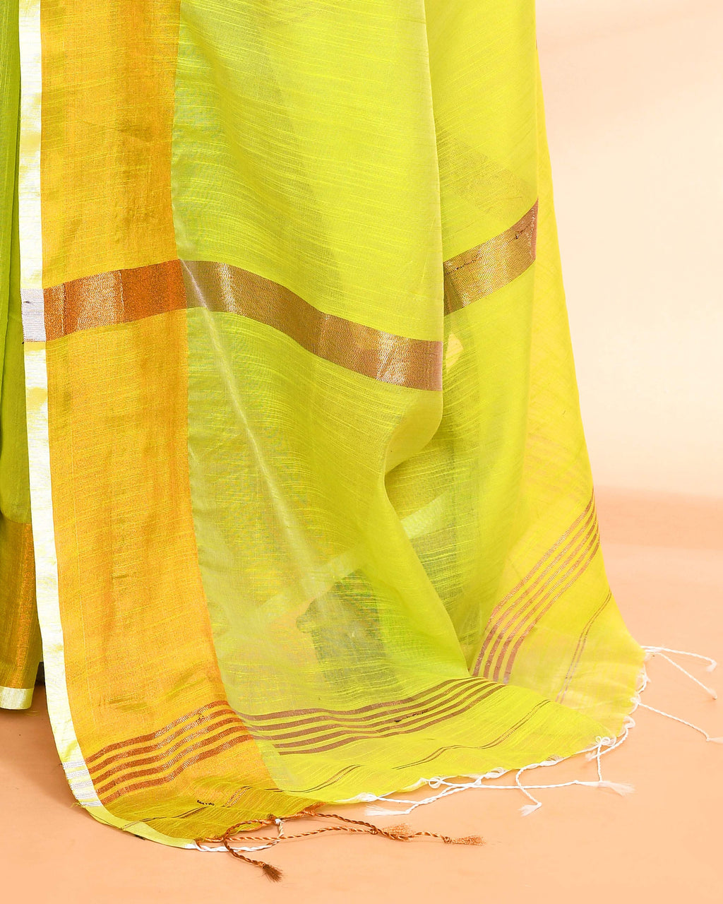 Piyari Fashion Women`s Cotton Silk Lemon Handloom Saree With Blouse