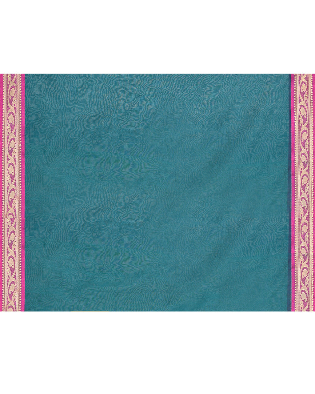 Piyari Fashion Women`s Cotton Silk Teal Handloom Saree With Blouse