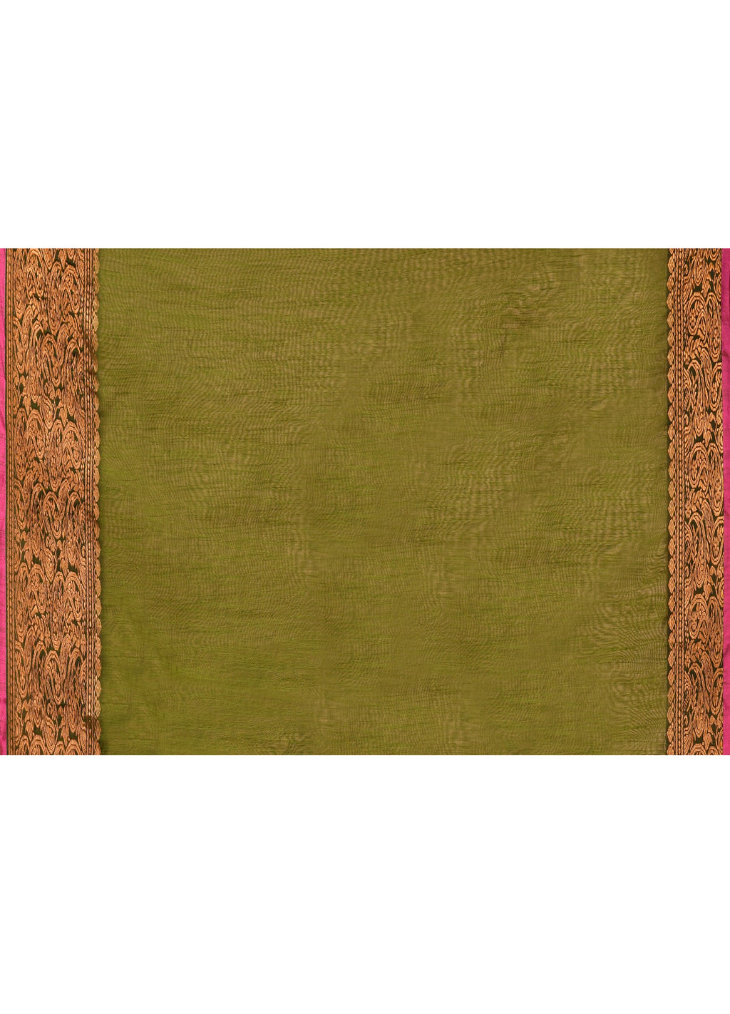 Piyari Fashion Women`s Cotton Blend Moss Green Handloom Saree With Blouse