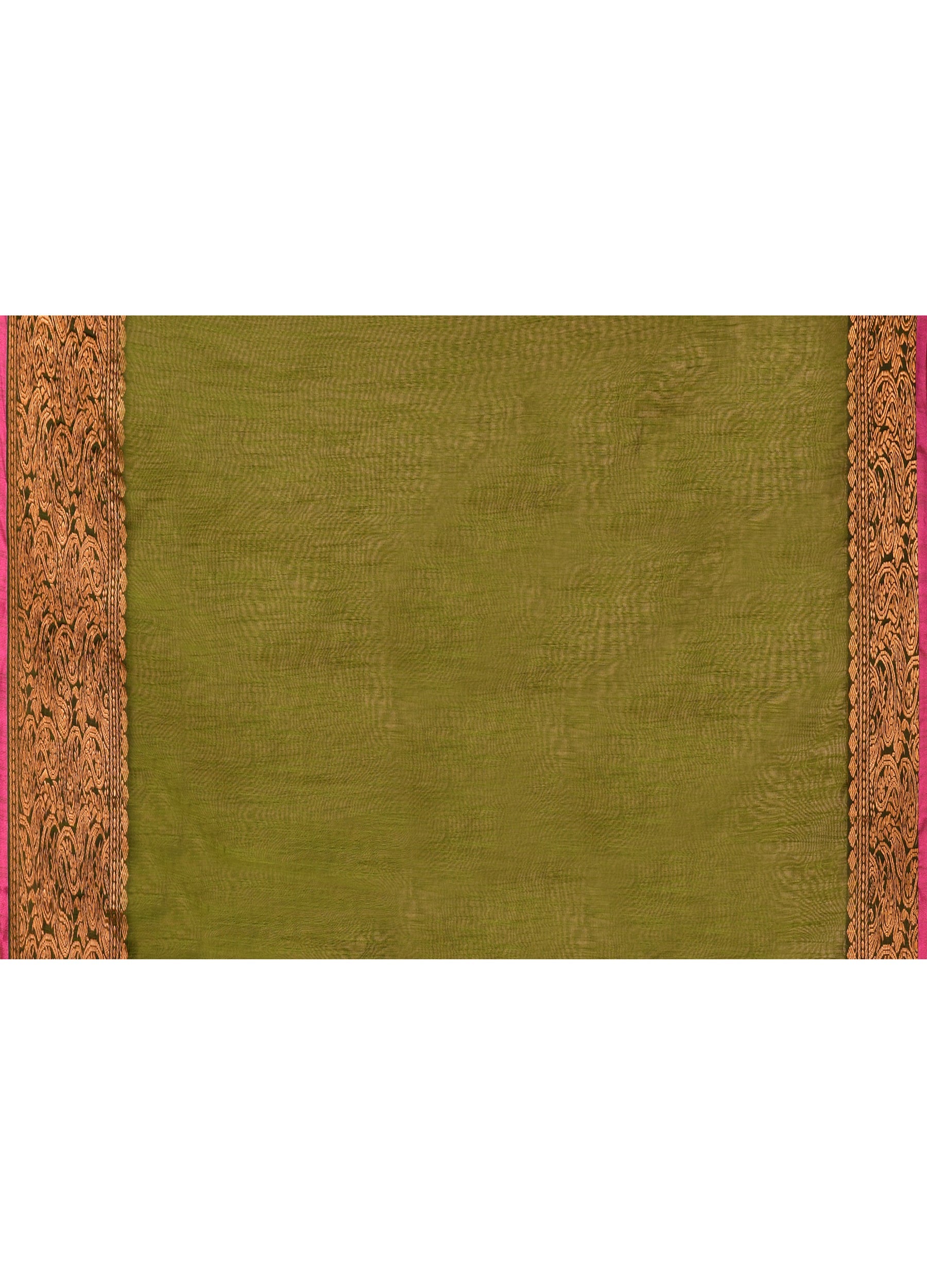 Piyari Fashion Women`s Cotton Blend Moss Green Handloom Saree With Blouse