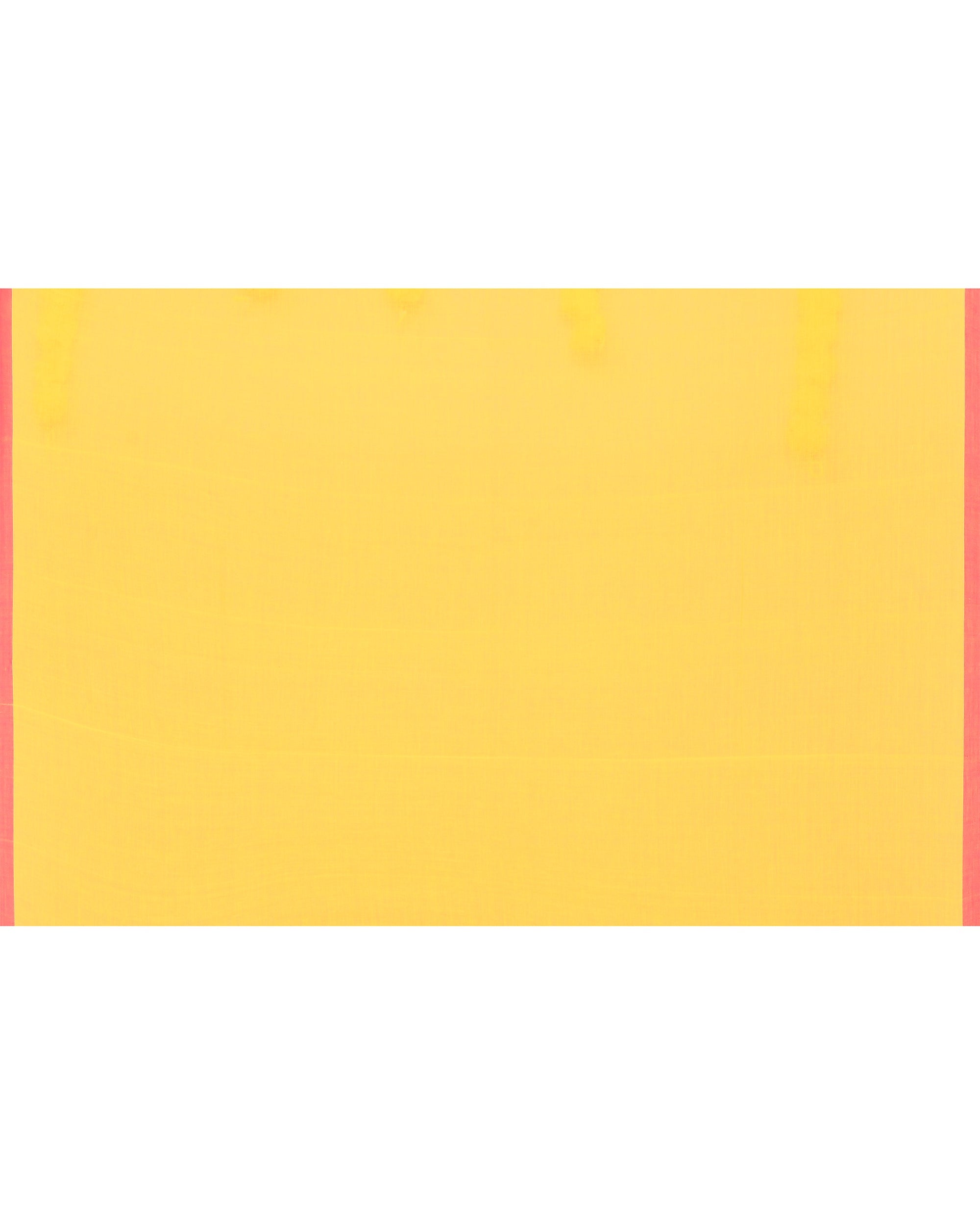 Piyari Fashion Soft Mul Cotton Yellow Jamdani Saree With Net Tassels