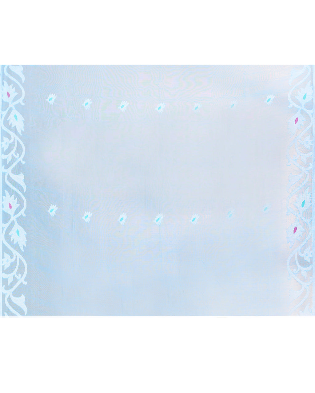 Piyari Fashion Women`s Aqua Hand Work Art Silk Jamdani Saree With Blouse