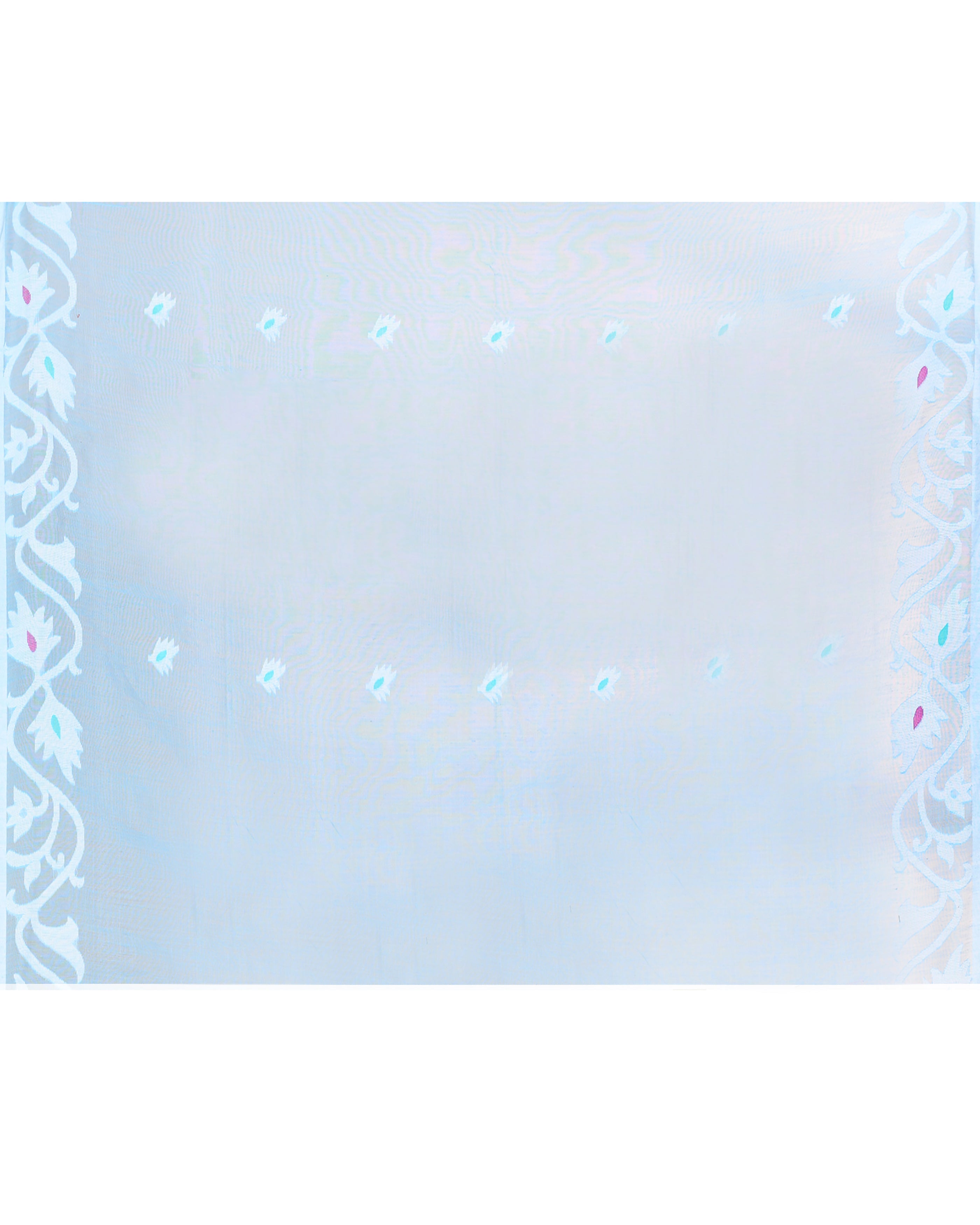 Piyari Fashion Women`s Aqua Hand Work Art Silk Jamdani Saree With Blouse