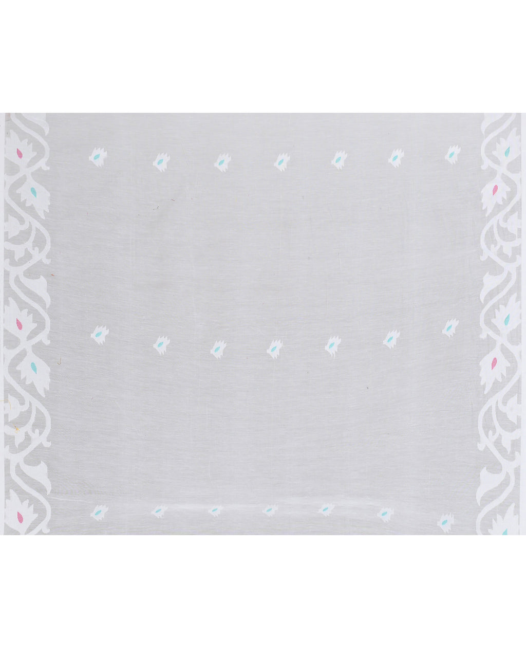 Piyari Fashion Women`s White Hand Work Art Silk Jamdani Saree With Blouse