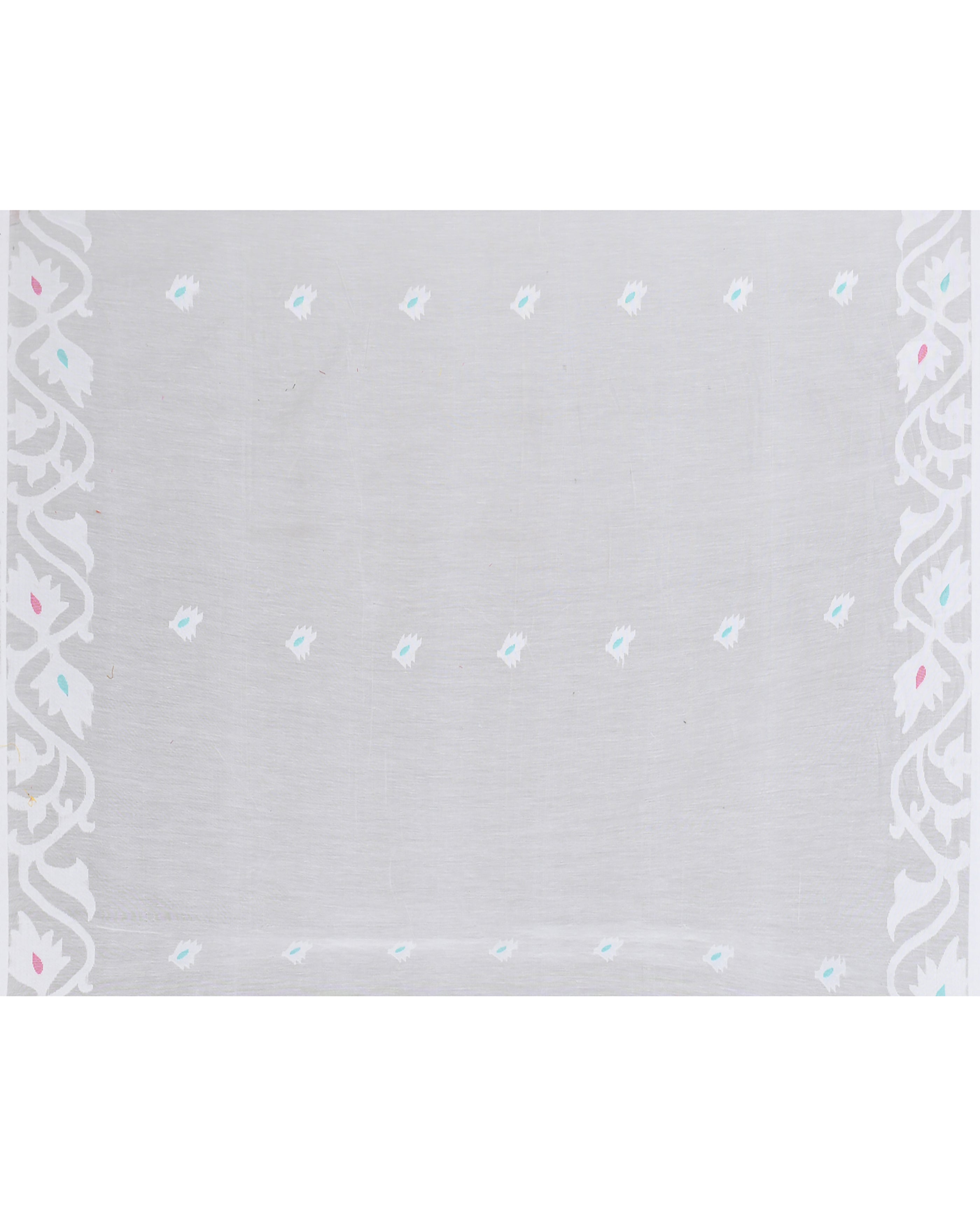 Piyari Fashion Women`s White Hand Work Art Silk Jamdani Saree With Blouse