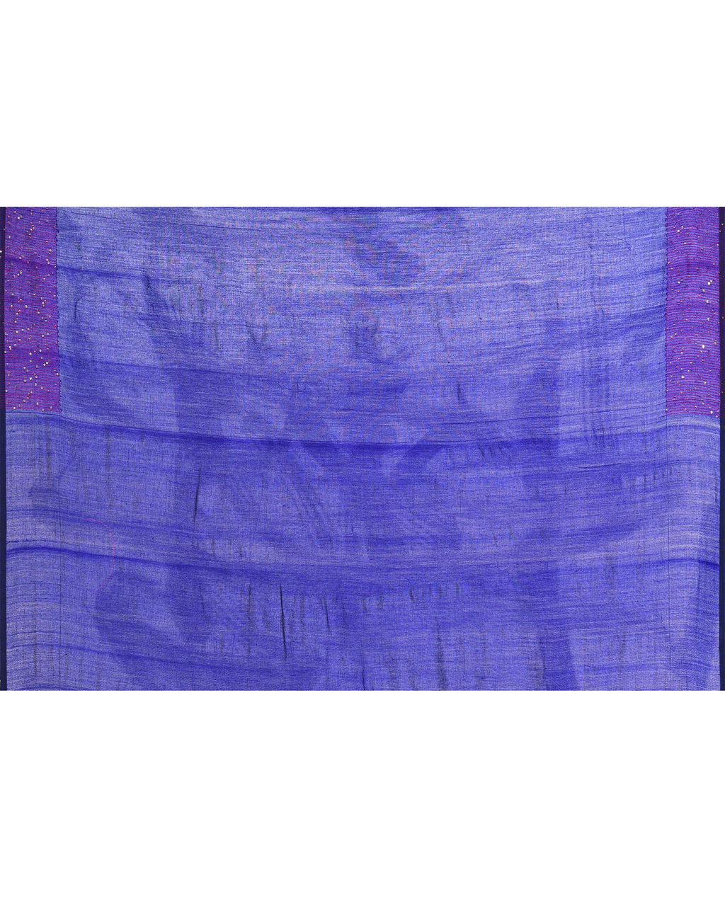 Piyari Fashion Women's Blue Embellished Sequined Cotton Saree