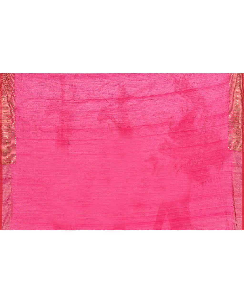 Piyari Fashion Women's Rani Pink Embellished Sequined Cotton Saree