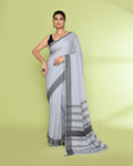 Piyari Fashion Women's Pearl Embellished Cotton Saree
