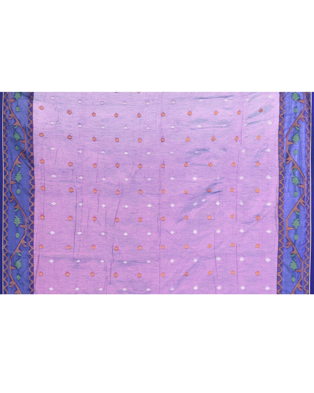 Piyari Fashion Women's Pink Blue Zari Cotton Tissue Jamdani Saree