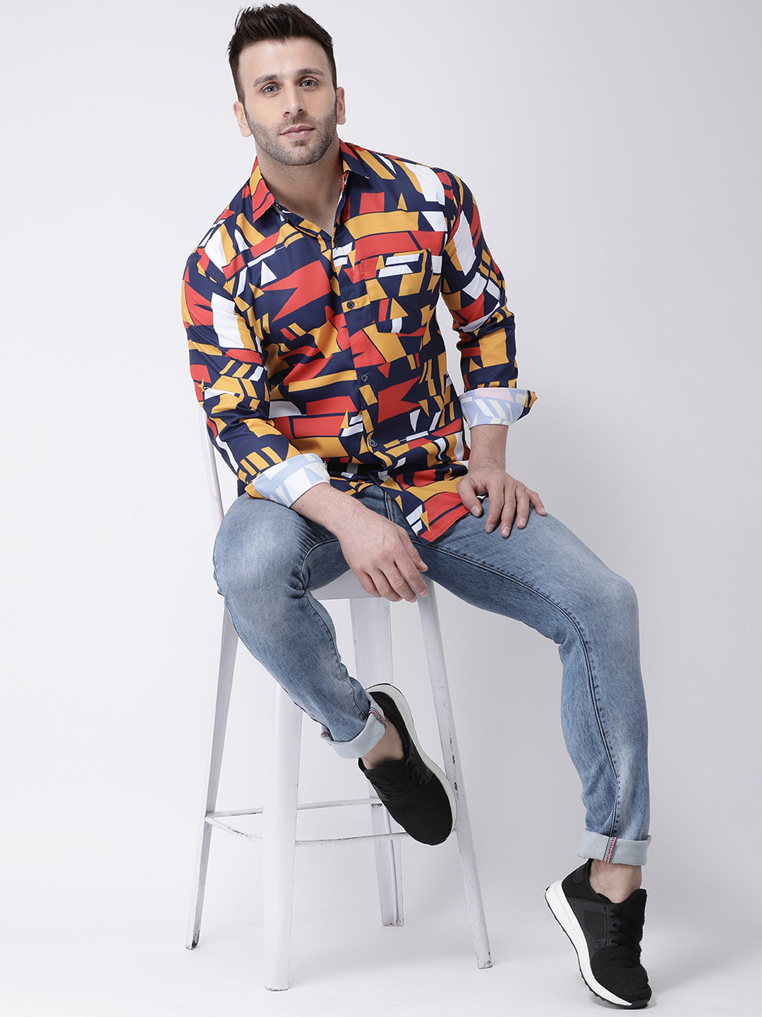 RIAG Multi color Men's Full Sleeves Printed Shirt