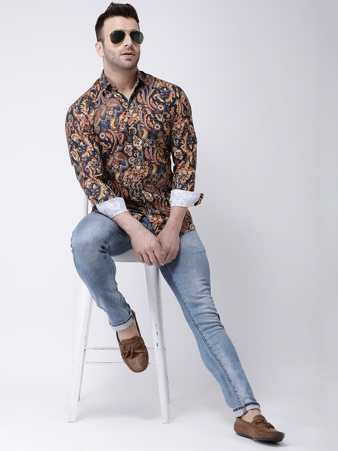 RIAG Multi color Men's Full Sleeves Printed Shirt