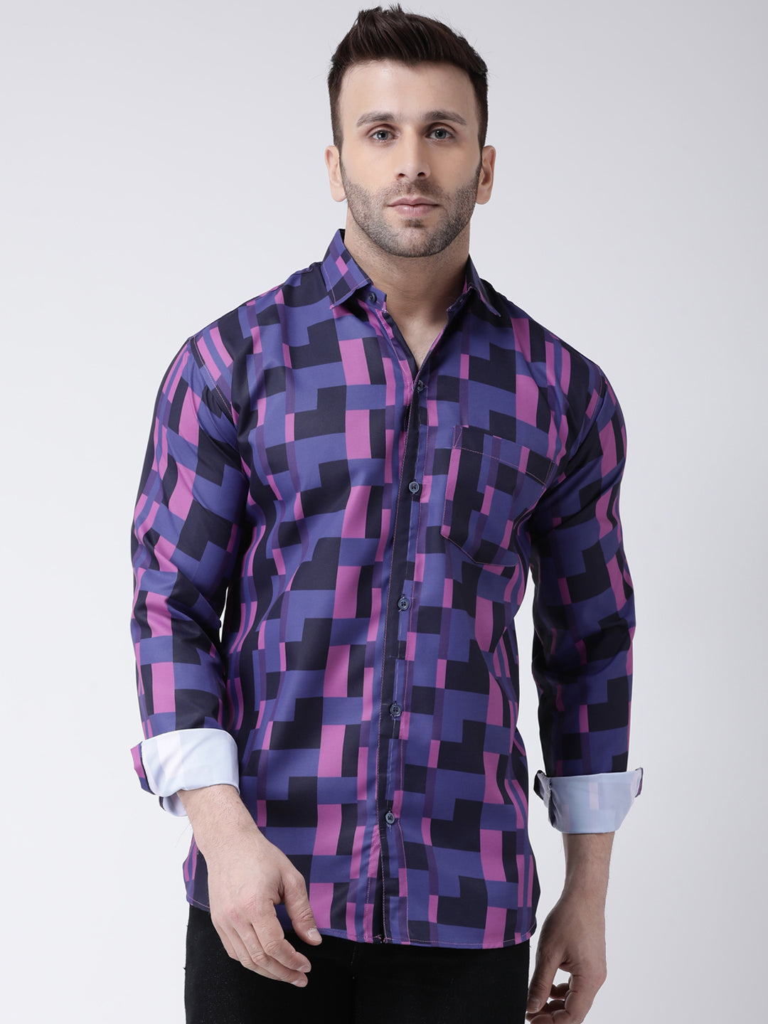 RIAG Multi color Men's Full Sleeves Printed Shirt