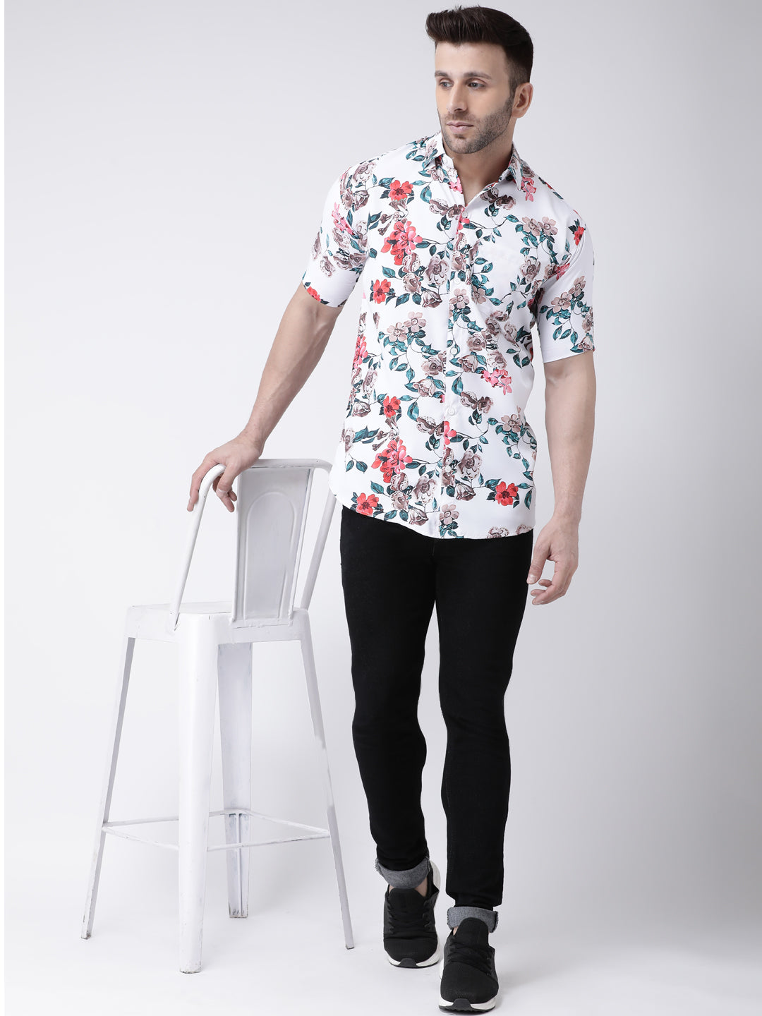 Indian Clothing RIAG Multi color Men's Half Sleeves Printed Shirt