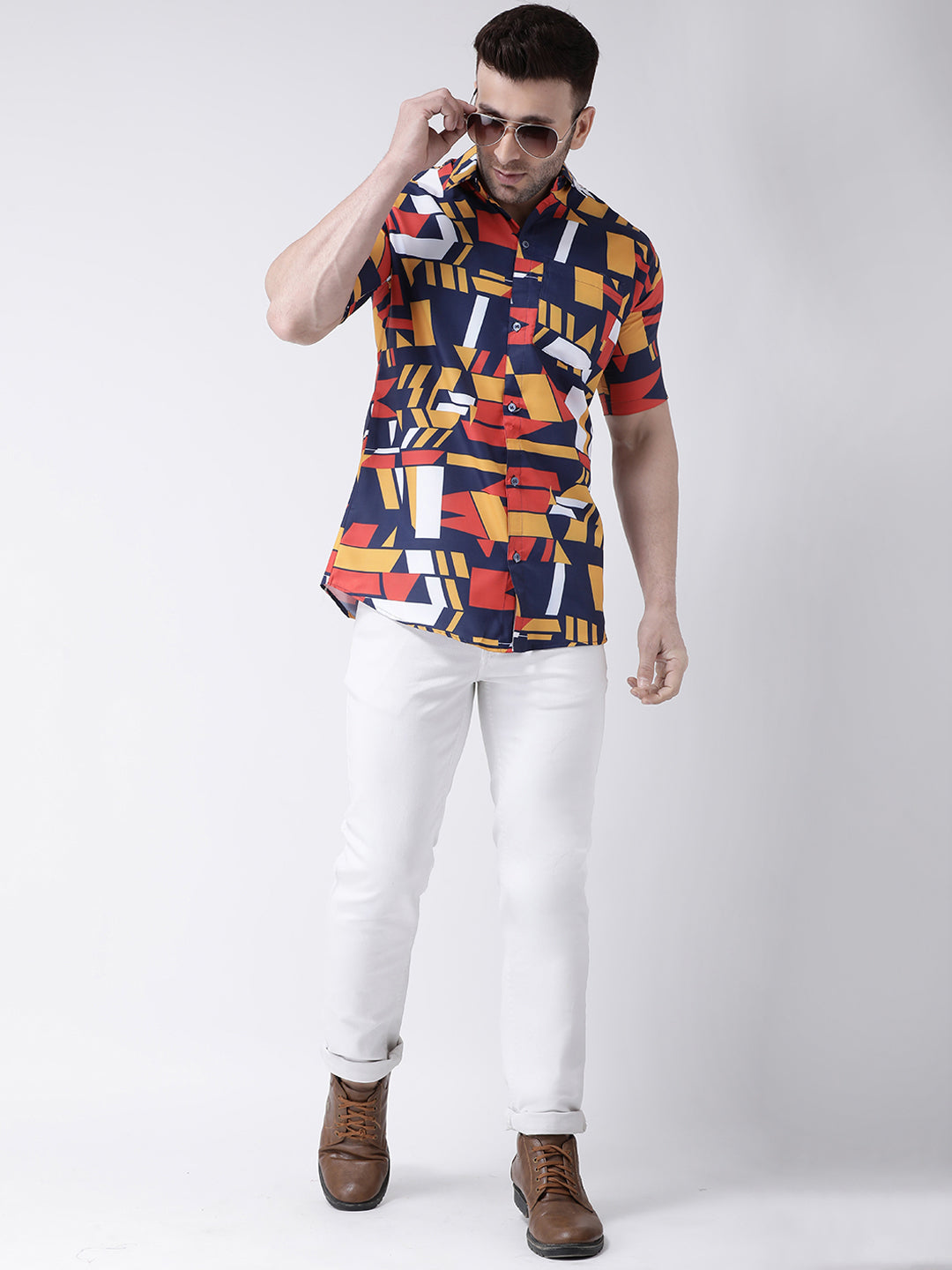 RIAG Multi color Men's Half Sleeves Printed Shirt