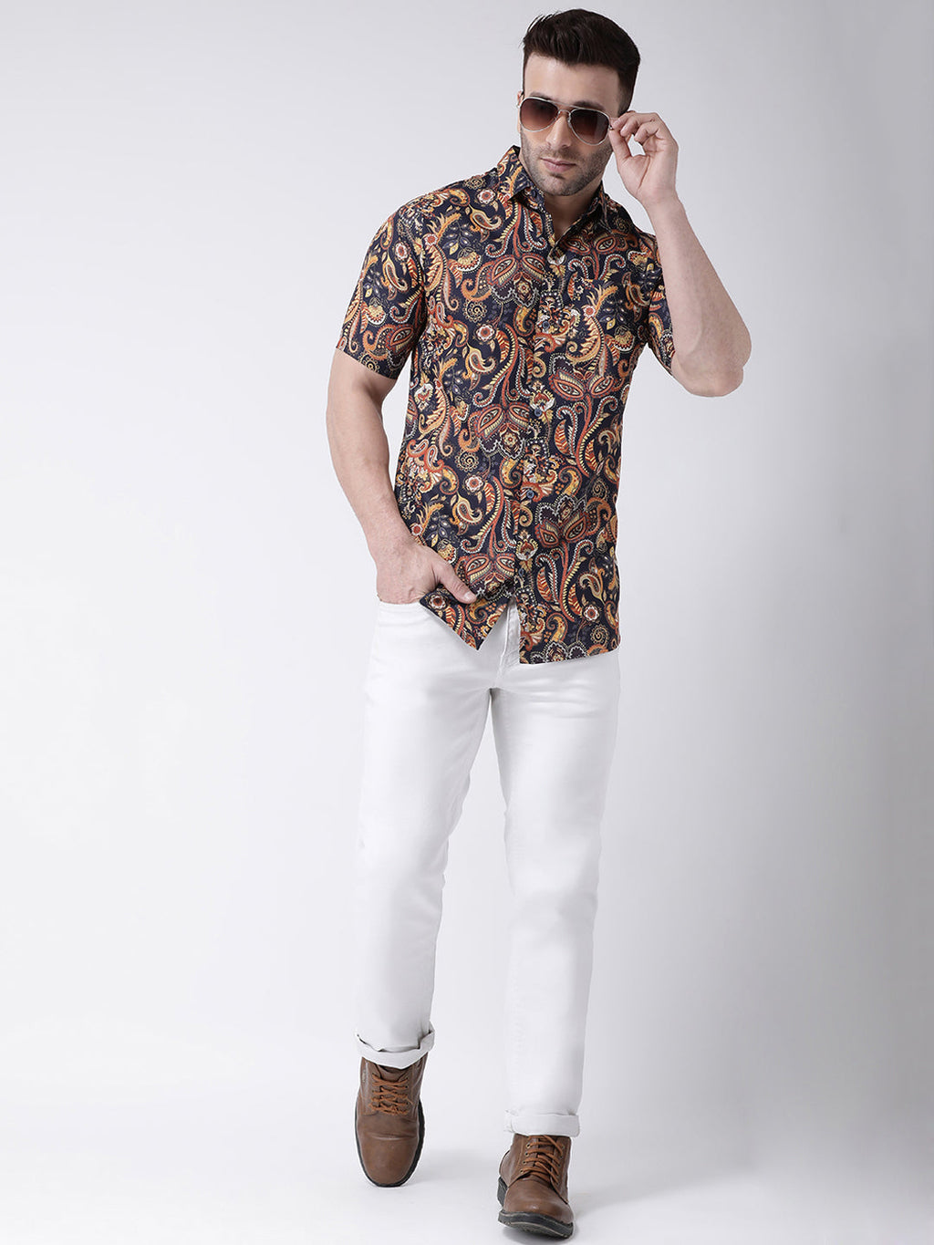 RIAG Multi color Men's Half Sleeves Printed Shirt