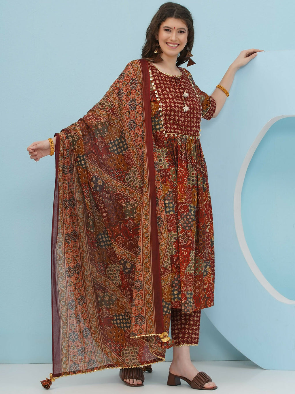 Joban Fashion Brown Suit Set