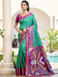 Shree Shyam Fashion Pochampalli Silk Rama Green Saree