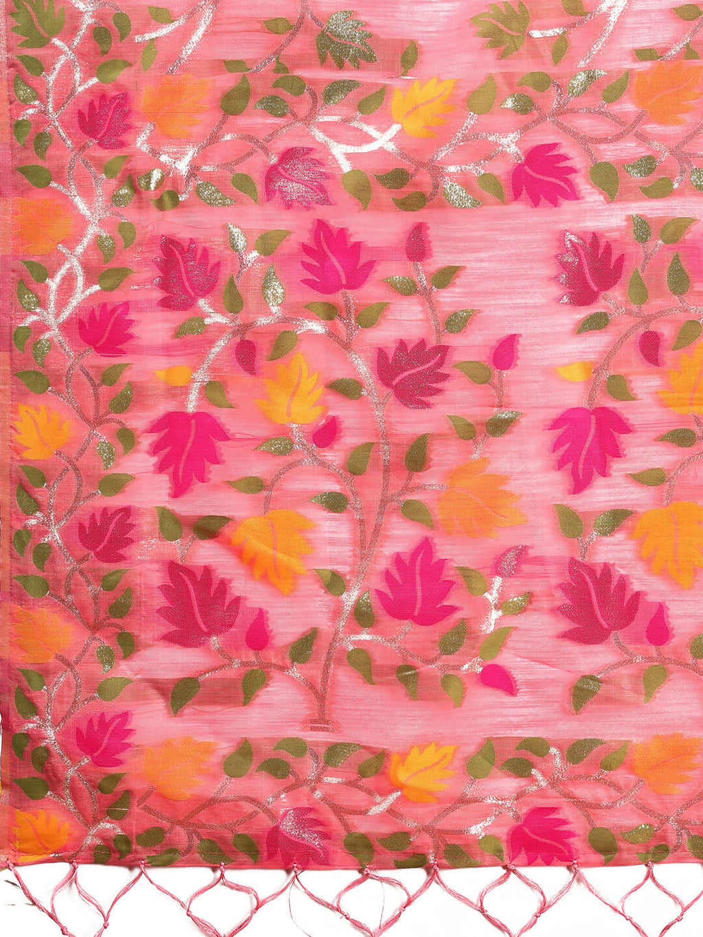 Shree Shyam Fashion Linen Cotton Pink Saree