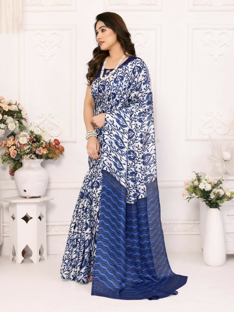 Designer Partywear Blue Khadi Fancy Saree - Kanak