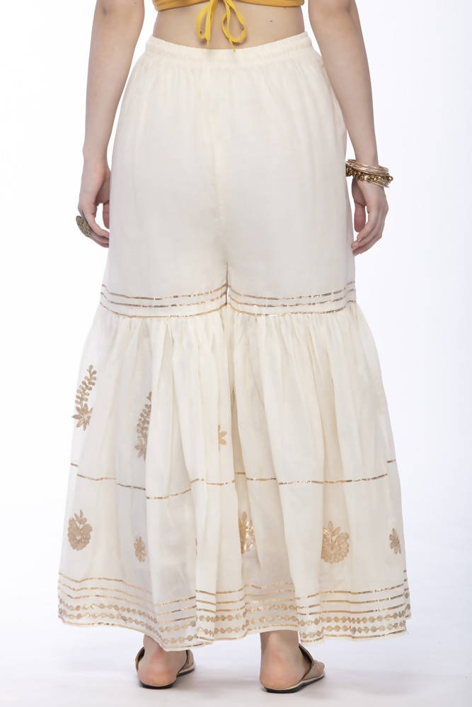 Mominos Fashion Cotton Off White Beautiful Gotta Work Sharara
