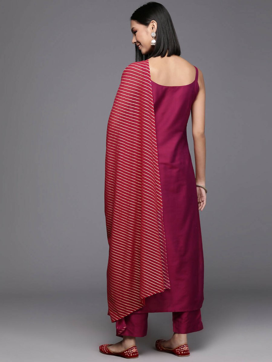 Ahalyaa Women's Traditional wear Kurta Set - Burgundy