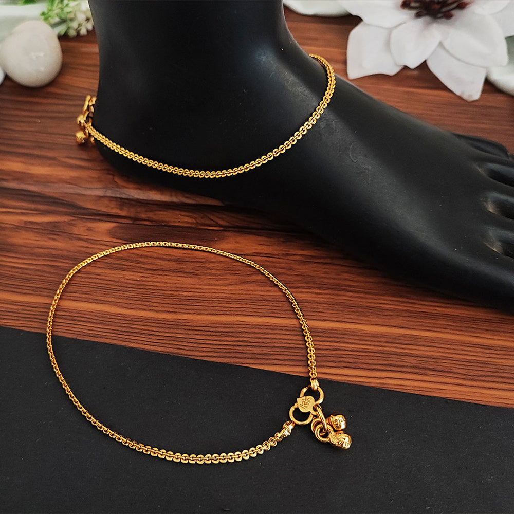 JS Fashion Antique Jewellery High Gold Polish Fancy Classic Design Indian Traditional Wear Payal Set for Women & Girls