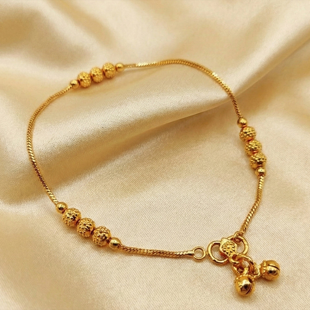 JS Fashion High Gold Designer Beads Anklet for Women & Girls