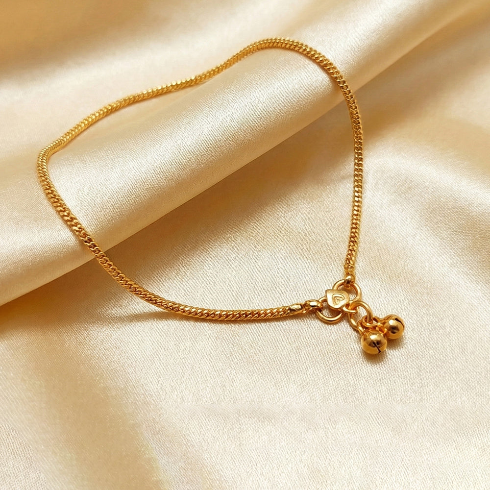 JS Fashion High Gold Thick Chain Traditional Anklet for Women & Girls