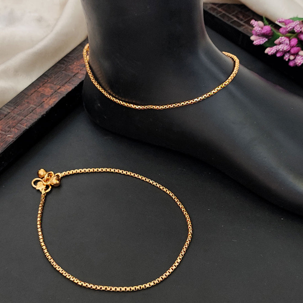 JS Fashion High Gold Classic Chain Payal for Women & Girls