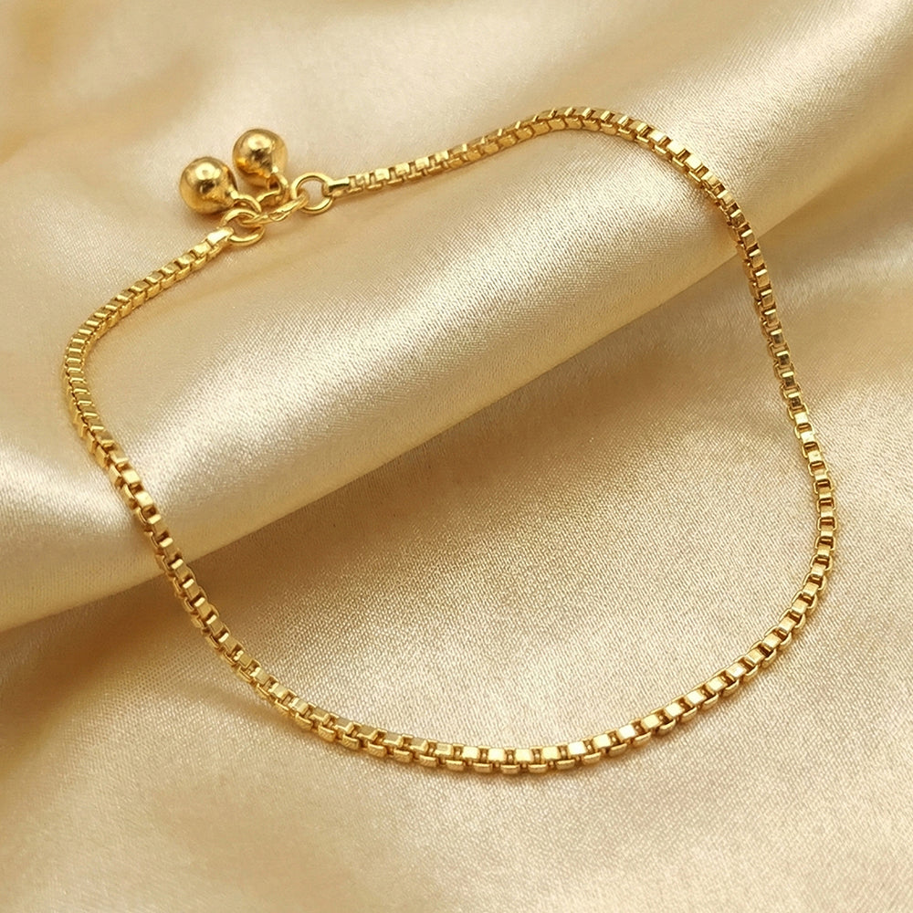 JS Fashion High Gold Classic Chain Payal for Women & Girls