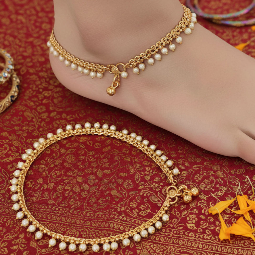 JS Fashion Beautiful High Gold Polish Fancy Designer Payal for Women & Girls