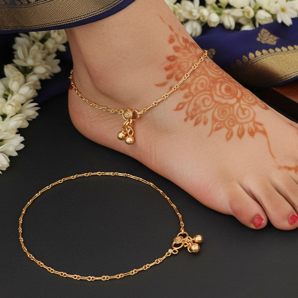 JS Fashion Designer High Gold Polish Fancy Style Payal for Women & Girls