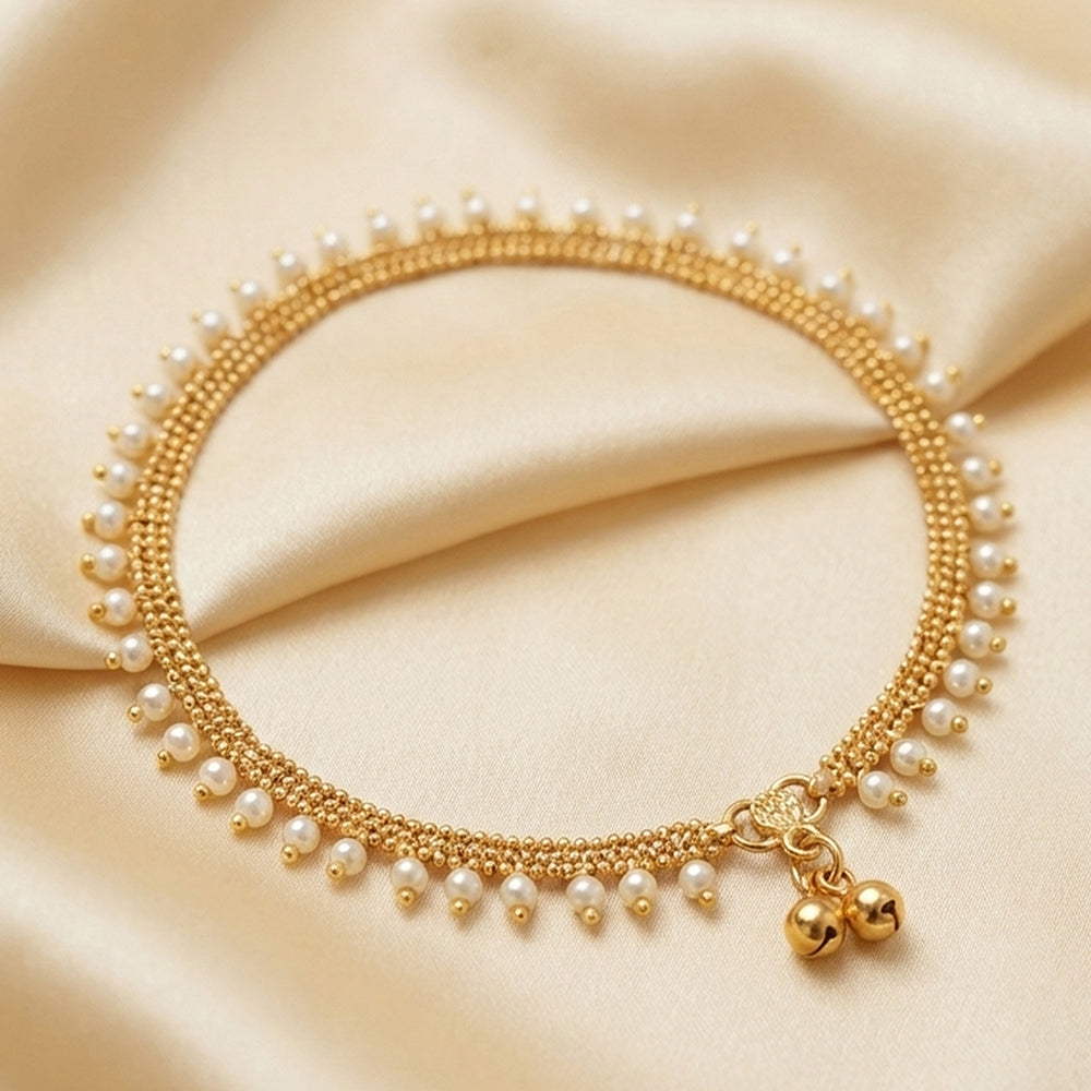 JS Fashion Premium High Gold Bridal Anklet Payal for Women & Girls