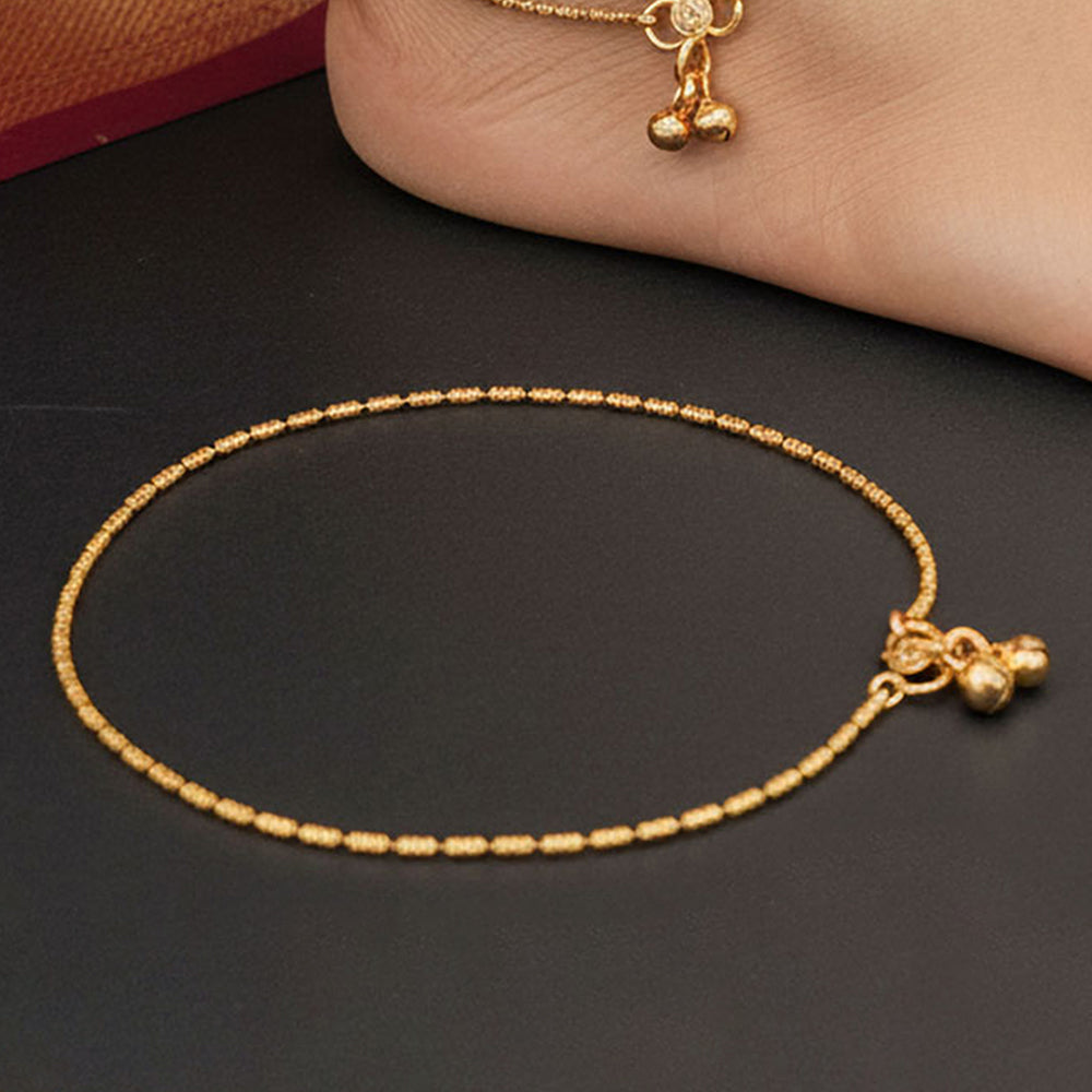 JS Fashion Traditional High Gold Daily Wear Anklet Payal for Women & Girls