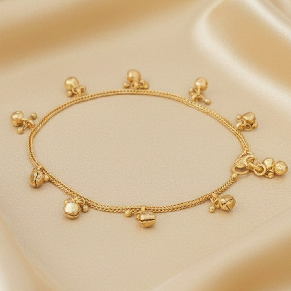 JS Fashion Designer High Gold Polish Party Wear Anklet Set for Women & Girls
