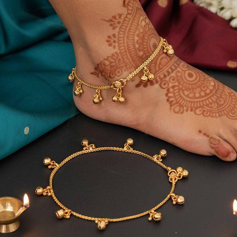 JS Fashion Traditional Ghungroo Dangle Designer Payal Set for Women & Girls