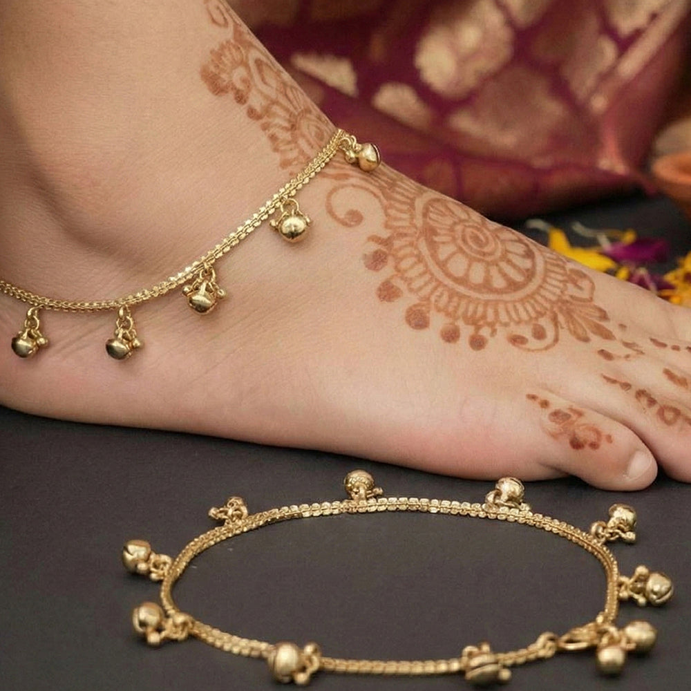 JS Fashion Beautiful Designer Mehendi Polish Party Wear Anklet for Women & Girls