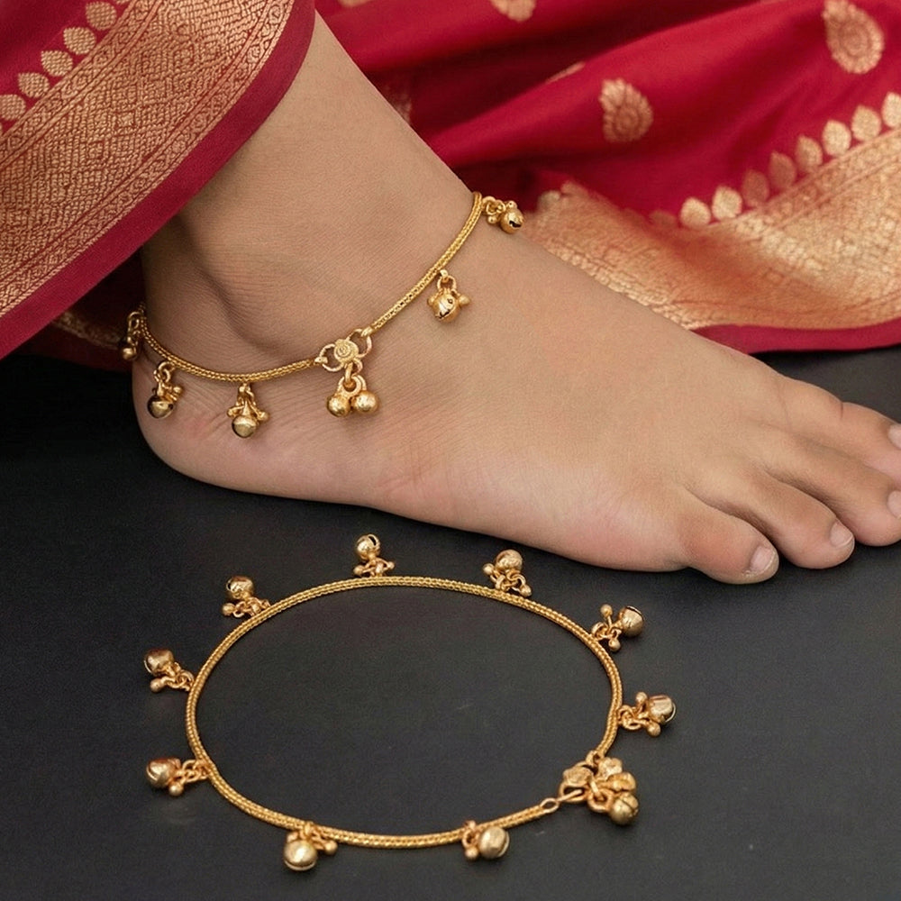 JS Fashion Traditional Ghungroo Dangler Bridal Payal Set for Women & Girls
