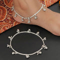JS Fashion Oxidized Silver Plated Traditional Ghungroo Payal Set for Women & Girls
