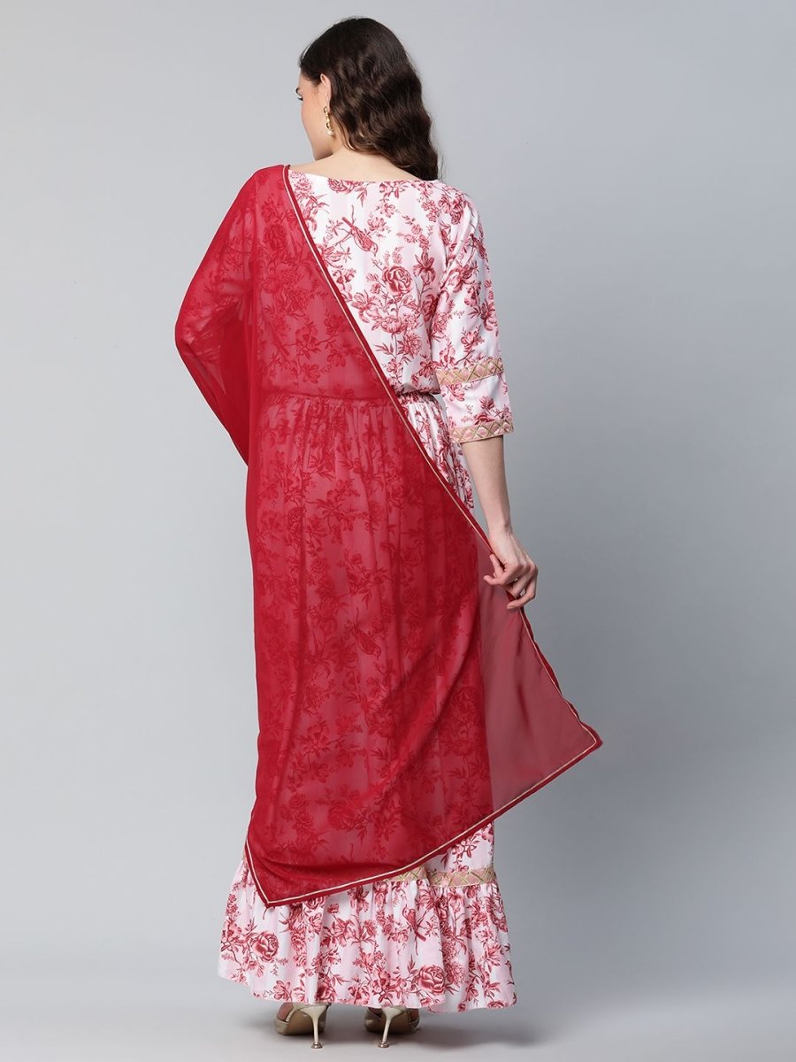 Ahalyaa Women Rayon Pretty Pink Printed Ready to Wear Lehenga Choli with Dupatta
