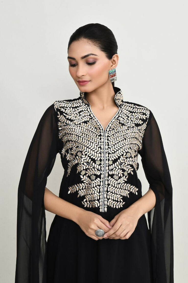 Joban Fashion Black Rayon Kurta Set