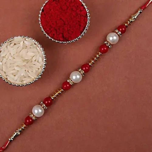 Single Pearl Rakhi With Cadbury Celebrations
